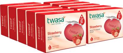 Twasa Strawberry Soap Combo Pack For All Skin Type : Bathing Bar | Glowing