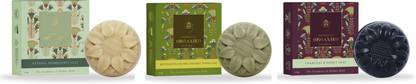 organiko Beautifying Life Skin Care Nourishing Deep Cleansing Soap For All Skin Types Combo (Natural + Tea Tree + Charcoal)