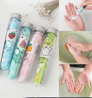 MR.THINDZ Tube Shape Bottle Paper Soap Clean Soft Bath for Travel PACK OF - 4