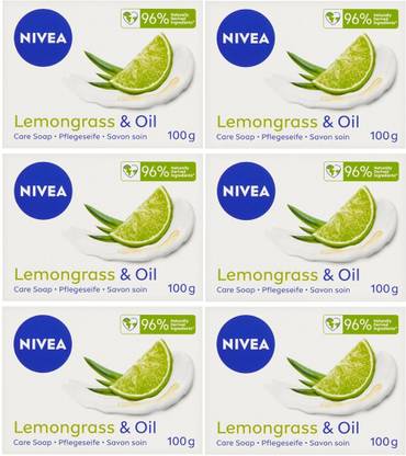 NIVEA LEMONGRASS & OIL CARE SOAP 100 GM PACK OF 6