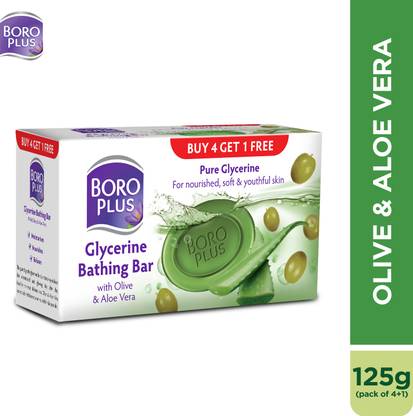 BOROPLUS Glycerine Bathing Bar With Olive & Aloe Vera | For Soft Skin Each