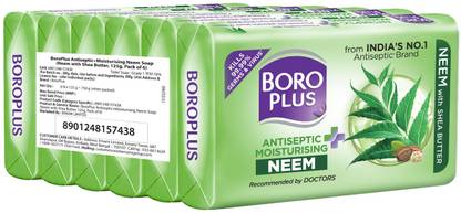BOROPLUS एंटीसेप्टिस एंड मॉइस्चराइजिंग नीम सोप -नीम विथ शिआ बटर (पैक ऑफ 6)
