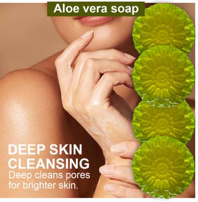 TERIHAR Moisturizing Aloevera Soap for Dry Skin (100GM) (PACK OF 4)