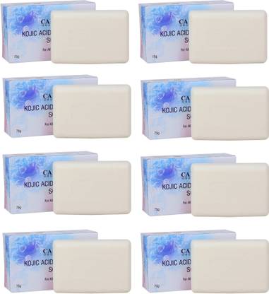 Caret Organic Soap with Kojic Acid, Vitamin C Dermatologically Tested, Paraben Free - 75g (PACK OF 8)