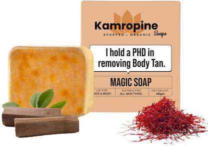 PKK TRADERS Magic Soap Sandal Wood And Saffron for DeTan and Glowing Brightening Skin