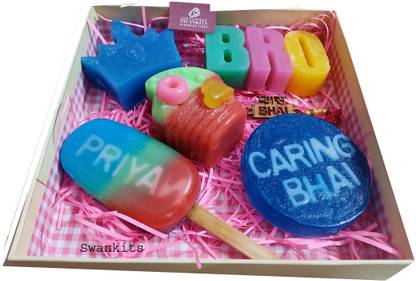 Swankits Rakhi Theme Soaps for Boys/Men/ kids with customized name soap and a Rakhi