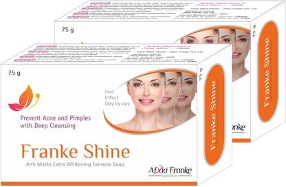 Franke shine Soap Pack of 2 for Acne, Dark Circles, Pimples Spots, Stretch Marks & Anti-Aging