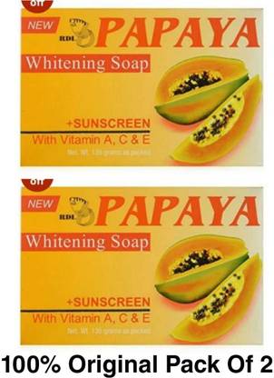 Rdl PAPAYA WHITENING SOAP (PACK OF 2PCS)