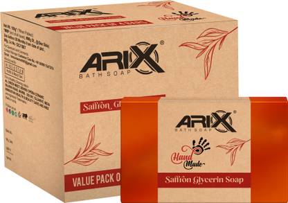 Arix Handmade Saffron Glycerin Soap I Natural Organic Kesar Bathing Bar - Set of 4