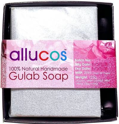 ALLUCOS Handmade Rose-Gulab Soap – Luxurious Hydration & Glow | Vegan & Chemical-Free