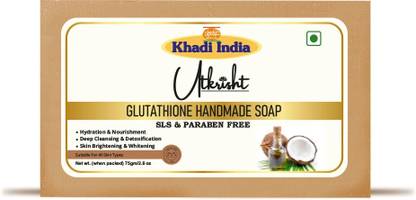 Utkrisht Khadi Handmade Glutathione Bathing Soap for Skin Whitening & Reduces Dark Spots