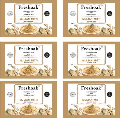 freshoak MULTANI MITTI BATHING SOAP | PACK OF 6
