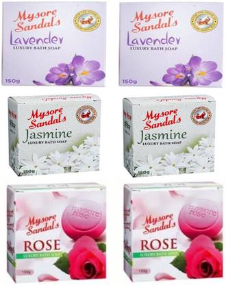 MYSORE SANDAL Rose, Jasmine and Lavender Luxury Bath Soap