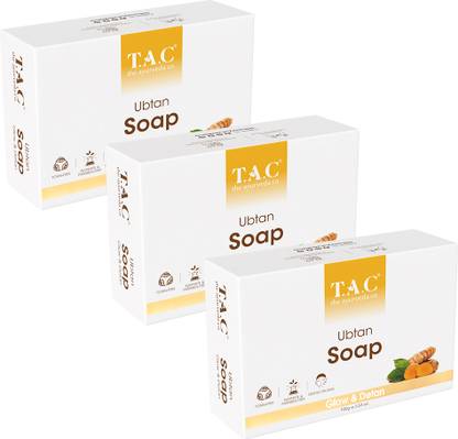 TAC - The Ayurveda Co. Ubtan Handmade Bathing Soap Bar For Glow & Detan, Reduces Dullness & Taned Skin