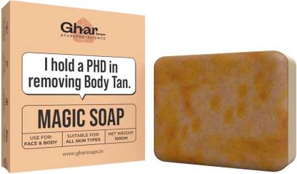 GharSoaps Magic Soap Sandal Wood And Saffron for DeTan and Glowing Brightening Skin