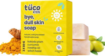 TuCo Kids Dull Skin Soap, with Turmeric to brighten & tanned skin