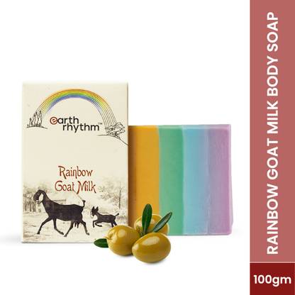 Earth Rhythm Rainbow Goat Milk Body Soap, Deeply Moisturise & Soften Skin, for Uniesx - 100gm
