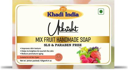 Utkrisht Khadi Handmade Mix Fruit Bath Soap – Brighten Your Skin with Natural Ingredients