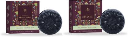 organiko Beautifying Life Skin Care Nourishing Deep Cleansing Soap For All Skin Types Combo (Charcoal)