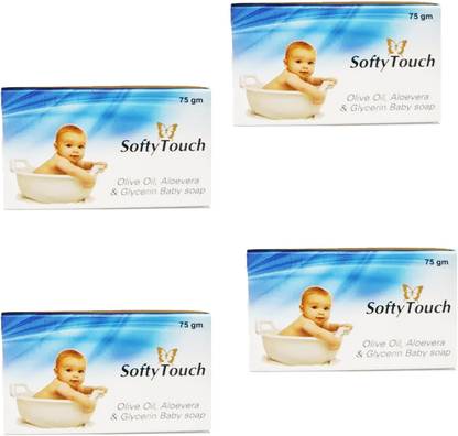COSMORA SOFTY TOUCH SOAP FOR BABY GENTLE SMOOTH & HEALTHY SKIN PACK OF - 75g x 4