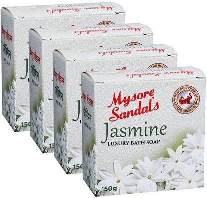 MYSORE SANDAL Jasmine Luxury Bath Soaps 150gm Pack of 4