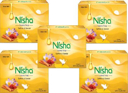 Nisha Saffron and Sandal Bathing Soap For Glowing Skin Beauty