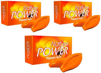 nature power Papaya Aura Beauty Soap Pack oF 3