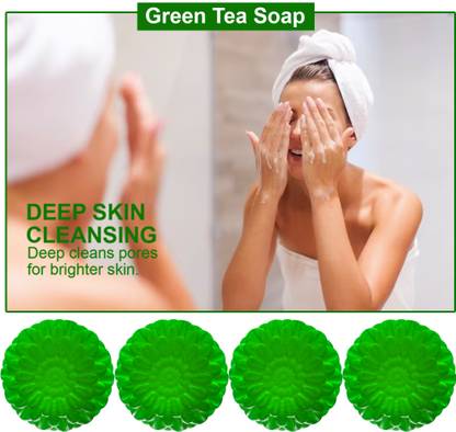 TERIHAR Green Tea Illuminating Soap (100GM) (PACK OF 4)