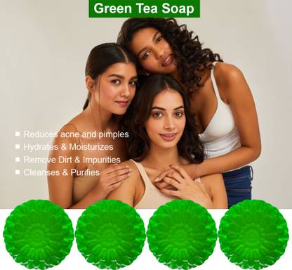 TERIHAR Green Tea Soothing Bath Bar (100GM) (PACK OF 4)