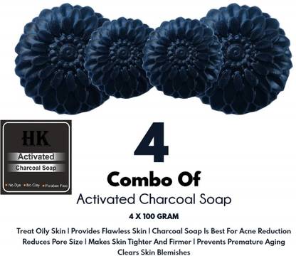 HK pure natural activated pimple & face glowing charcoal soap