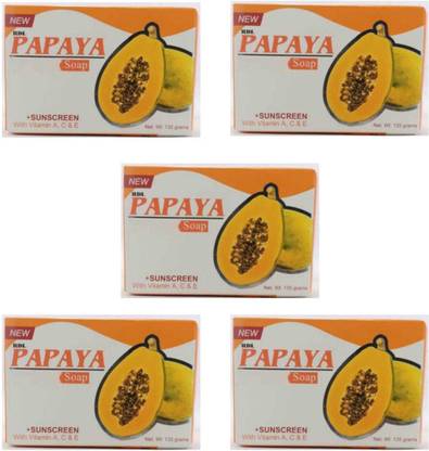 RDL PAPAYA SOAP whitening soap with vitamin A ,C, E PLUS SUNSCREEN (135g x5 pcs)