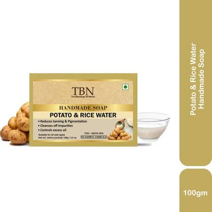 TBN 100% Pure Potato & Rice Water Face & Body Soap for Skin Brightening, Pigment