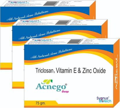 Acnego Soap | Anti Acne, Pimple Scar Spots Removal Soap | 75gm | Pack of 3