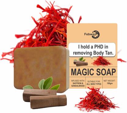 FEBWAY Magic Soap Sandalwood and Saffron Soap for Silky Smooth Skin.