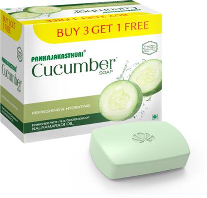PANKAJAKASTHURI Cucumber Soap - Buy 3 Get 1 Free