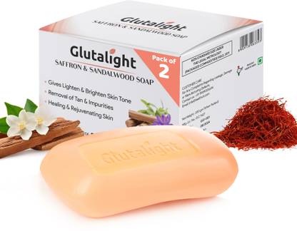 Glutalight Saffron & Sandalwood Soap for Brightening, Glow & Darkspot