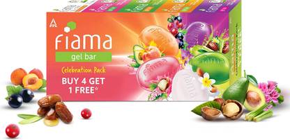 FIAMA Celebration Pack With 5 Unique Soap Gel Bathing Bars For Moisturized Skin