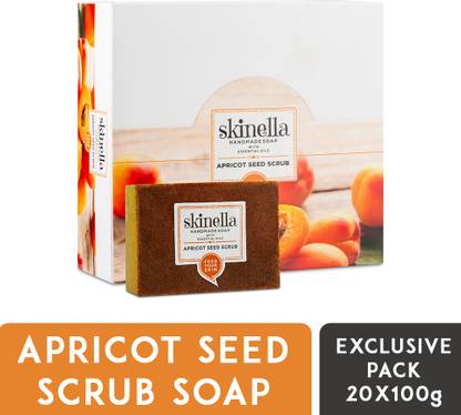 SKINELLA Aapricot Seed Scrub Soap Pack of
