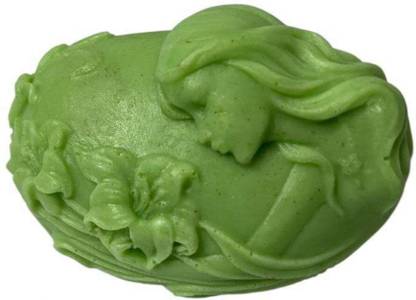 AC DESIGN Baby Soap Organic & Homemade|Soft & Safe for Baby Skin Girl With leaves Green