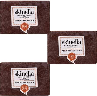 Peregrine Skinella Apricot Seed Scrub Soap For Removing BlackHeads Pack of - 3