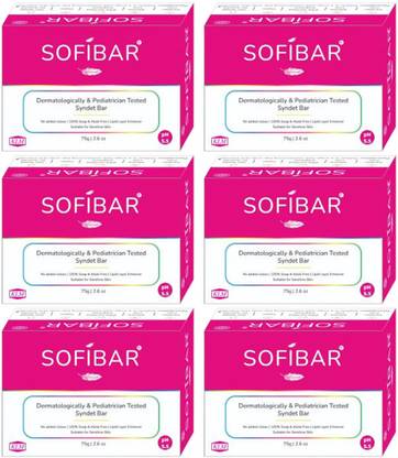 Sofibar Syndet Bar With Skin Friendly pH 5.5 (Pack of 6)