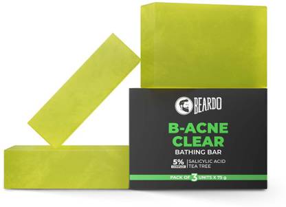 BEARDO B-Acne Clear Bathing Bar | Pimple Fighting Soap For Men| Salicylic Acid Tea Tree
