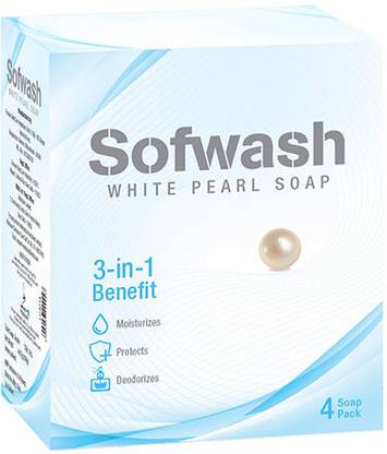 sofwash White Pearl Soap| 75g x 4 Soap |