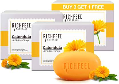 RICHFEEL Anti-Acne Soap For Acne & Blemishes 75gm x 4 combo (B3G1)