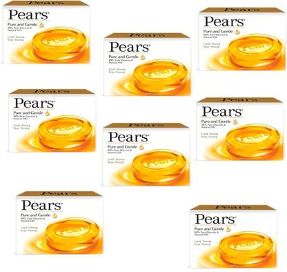 Pears Pure & Gentle Soap Bar, Paraben-Free Body Soaps For Soft Skin