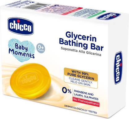 Chicco Baby Moments Glycerin Bathing Bar with 99% Pure Glycerin