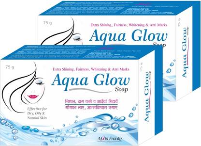 Aqua Glow Soap Pack of 2 for Acne, Dark Circles, Pimples Spots, Stretch Marks & Anti-Aging