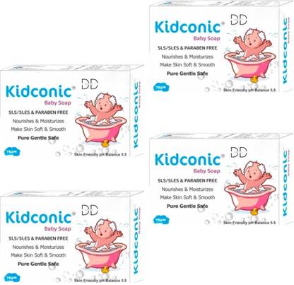 DOOMSDAY KIDCONIC BABY SOAP WITH PURE GENTLE SAFE FOR BABIES SOFT & SMOOTH SKIN PACK OF 4