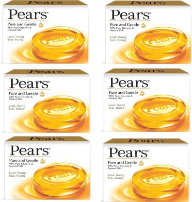 Pears Pure & Gentle Glycerin Soap Pack of 6