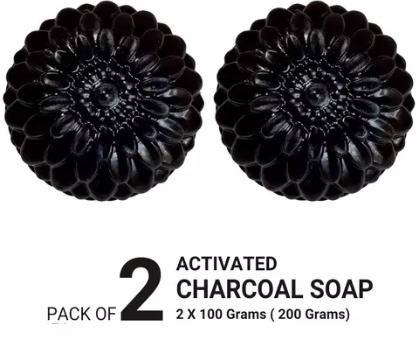 Kalah Herbals ACTIVATED CHARCOAL Natural Hand Made Soap Pack of 2